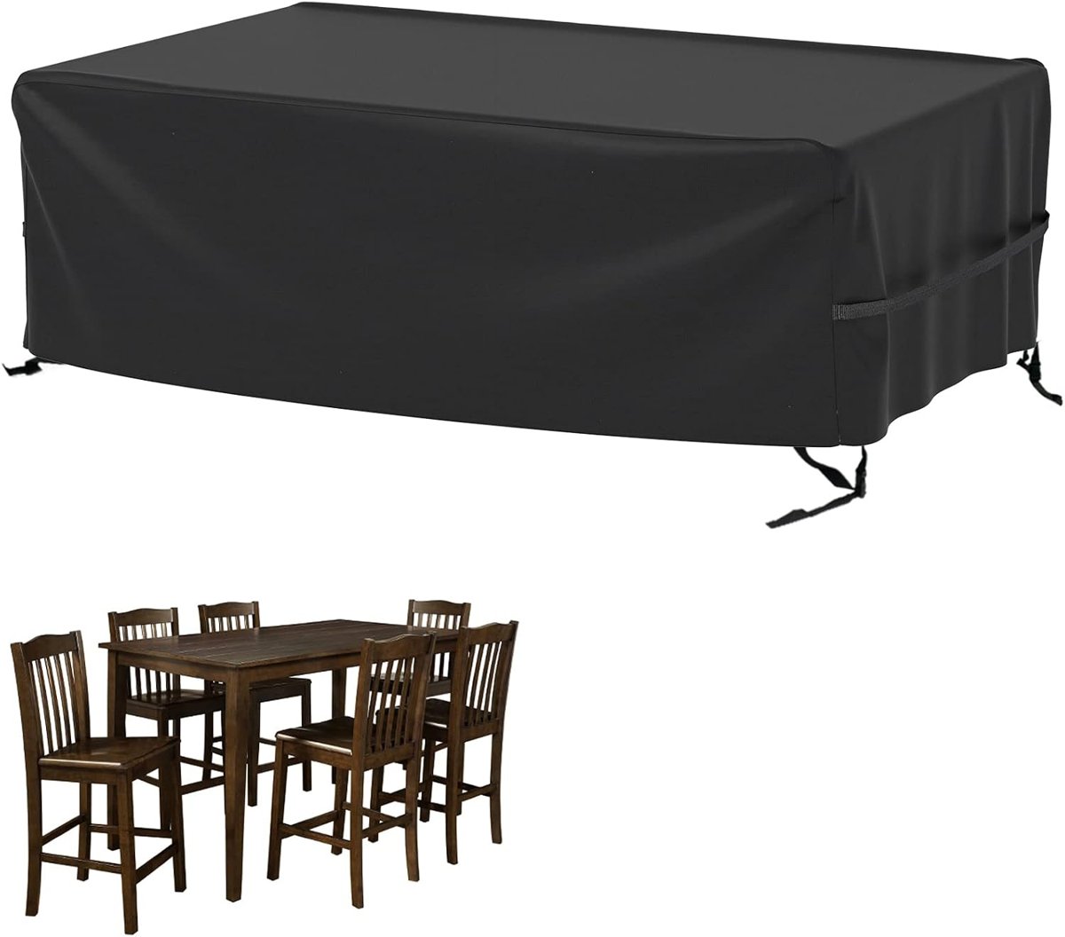 Rectangular outdoor table and chair set cover